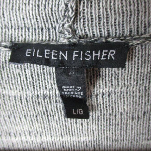 Eileen Fisher Cardigan Jacket Cascading Charcoal Organic Cotton Size L MSRP $ 24 - Picture 6 of 7